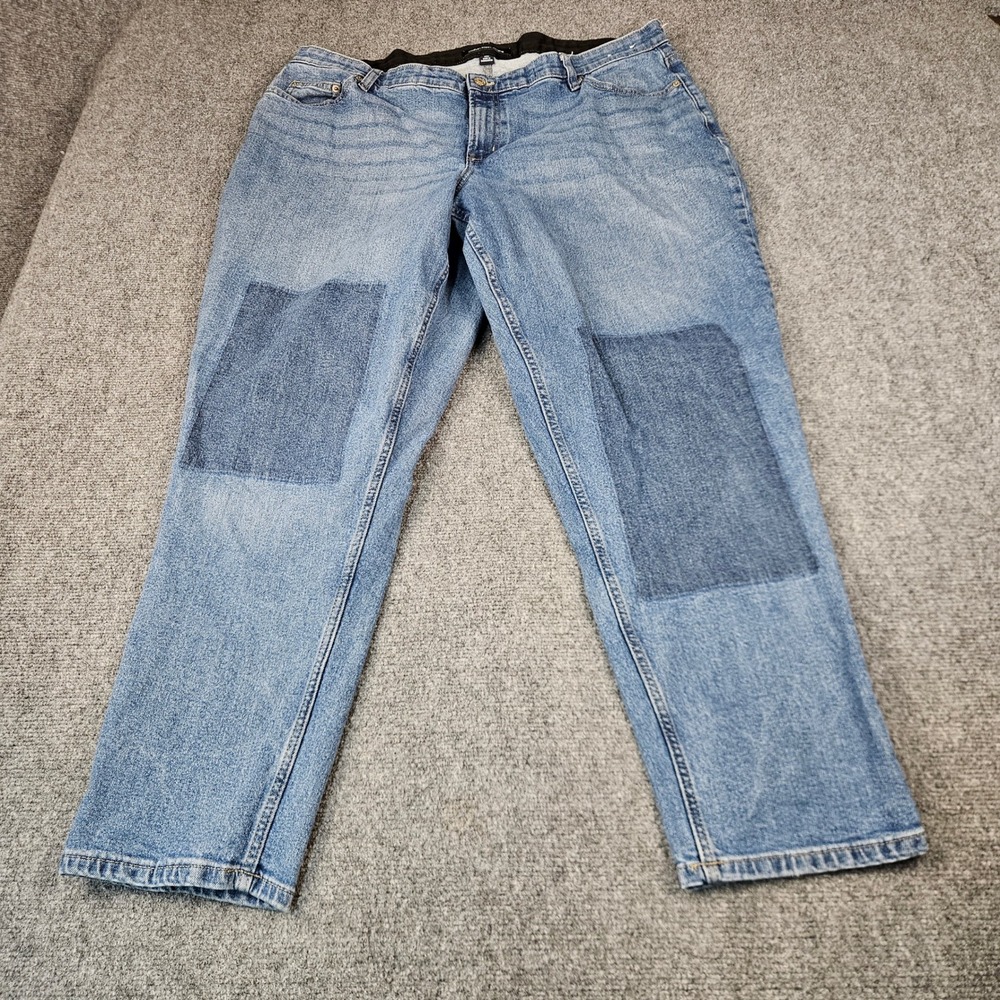 Calvin Klein Jeans 20W Mid Rise Slim Boyfriend Patchwork Light Wash Denim